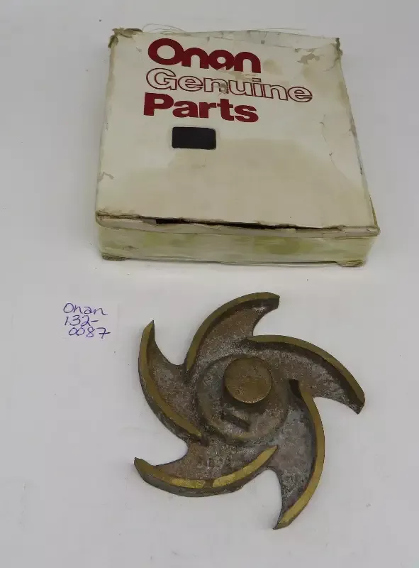 132-0087 Onan Brass Impeller OBSOLETE For MDJE 6.0 & 7.5 Kw Spec AB-AF 12/10/2024 THIS PART IS IN STOCK 12/10/2024