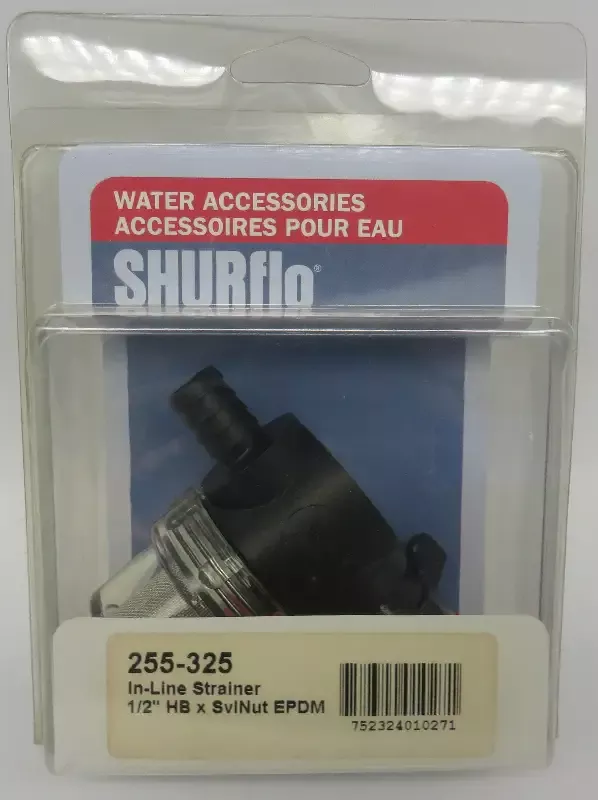 255-325 Shurflo Inline Strainer1/2″ Barb (Twist on) 2/26/2025 THIS PART IS IN STOCK 2/26/2025