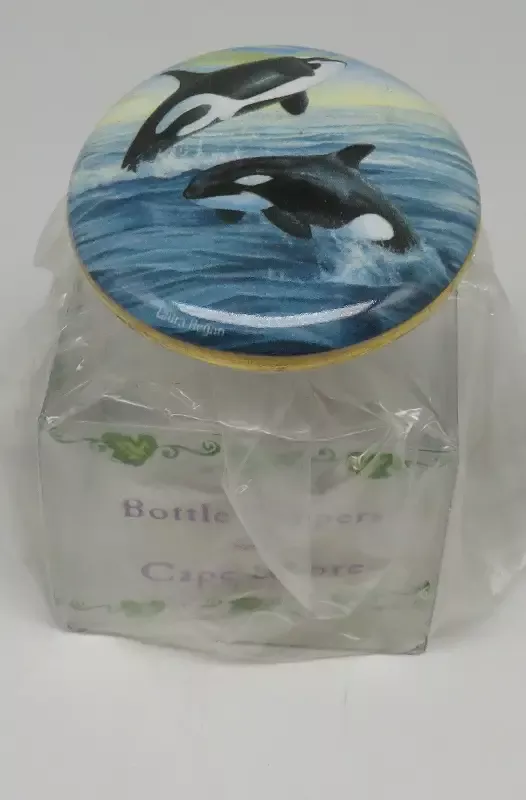 Cape Shore Ceramic Orca Whale Bottle Topper OBSOLETE 1/20/2026 THIS PART IS IN STOCK 1/20/2026