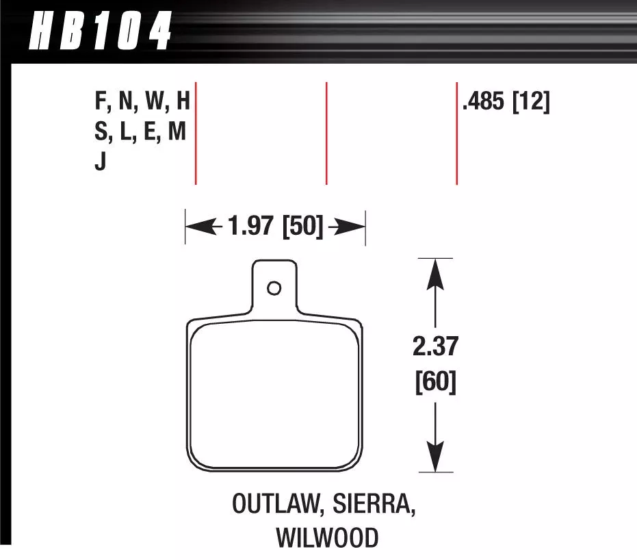 Hawk Performance - Brake Pad Set-Race DR97 Wilwood Dynalite Single