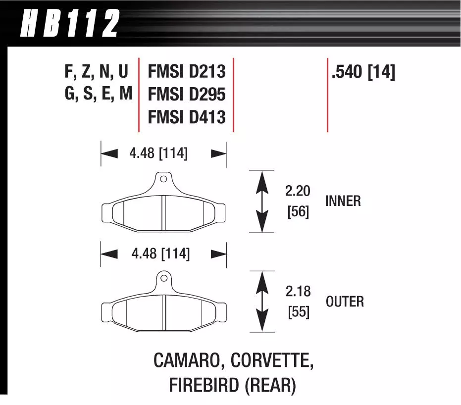 Hawk Performance - Brake Pads Blue 9012 Camaro