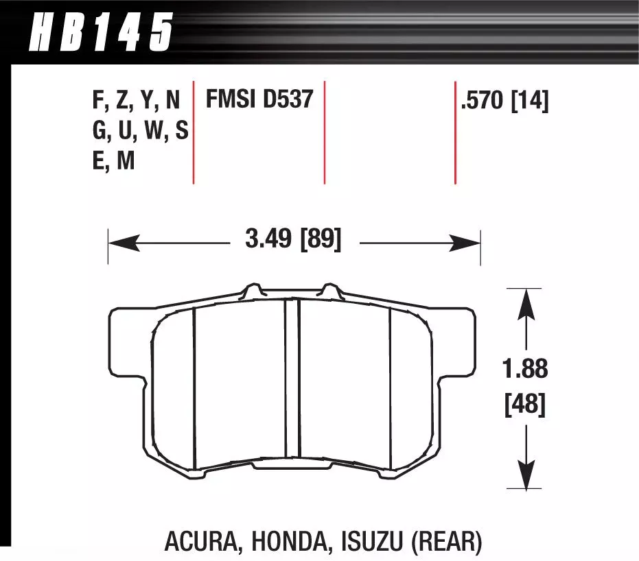 Hawk Performance - Street Brake Pads Rear Honda HP Plus