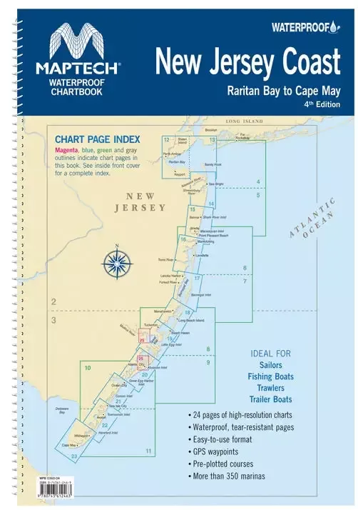 New Jersey Coast Raritan Bay to Cape May Maptech Waterproof Chartbook Edition 4th 1/20/2026 THIS PART IS IN STOCK 1/20/2026