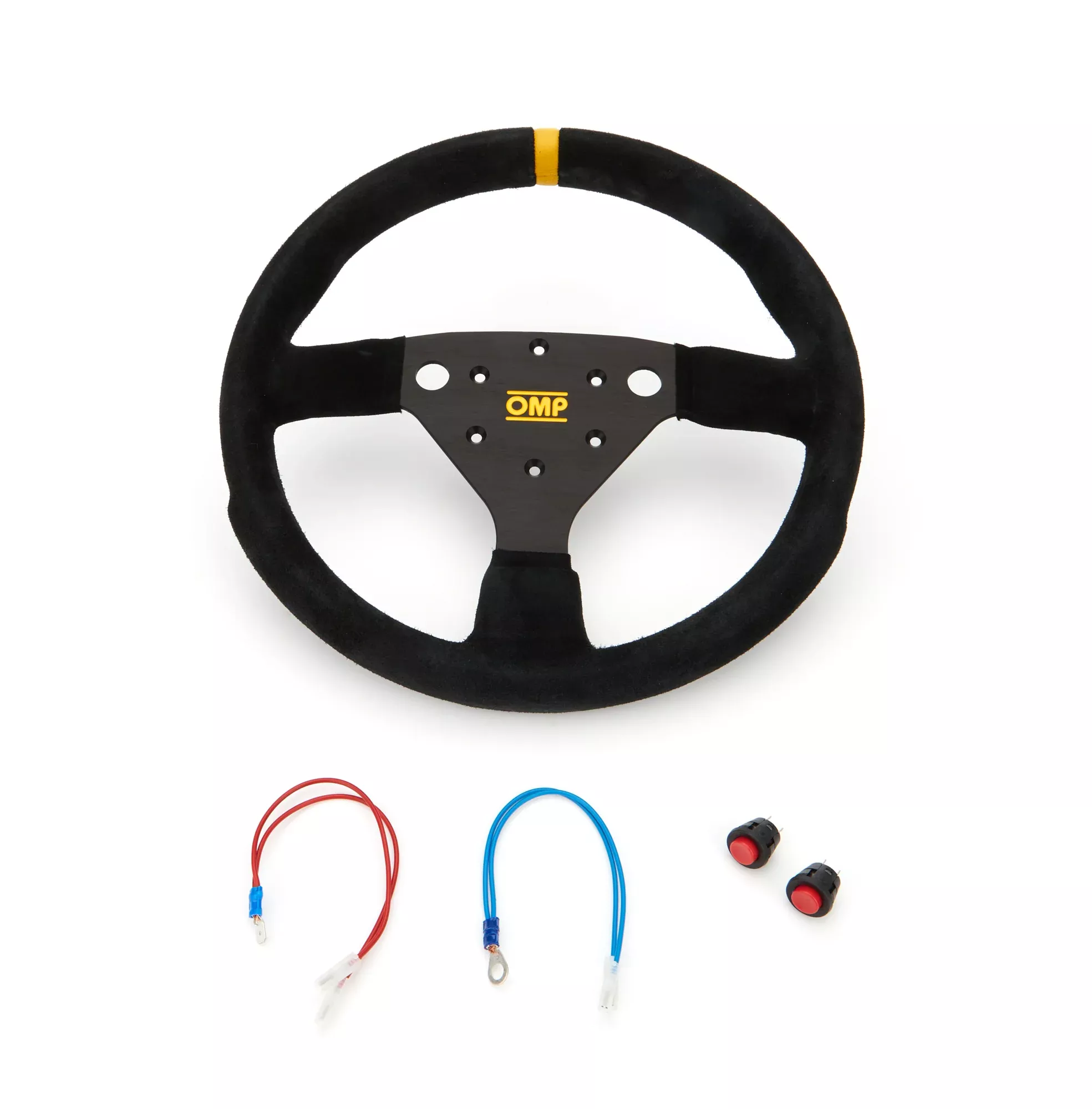 OMP Racing INC - 320 SP Steering Wheel Black Grip Silver Center
