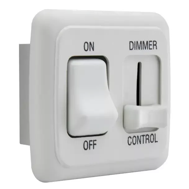 RV 12V DC TOGGLE SWITCH W/HIGH-SLIDE DIMMER CONTROL WHITE 1151W