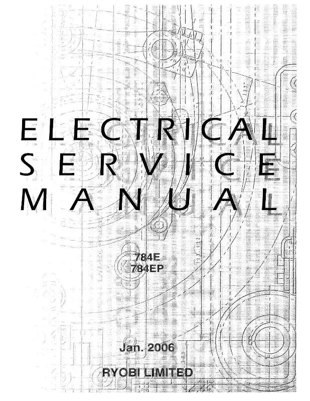 RYOBI 784E – 784EP ELECTRICAL SERVICE MANUAL, PDF