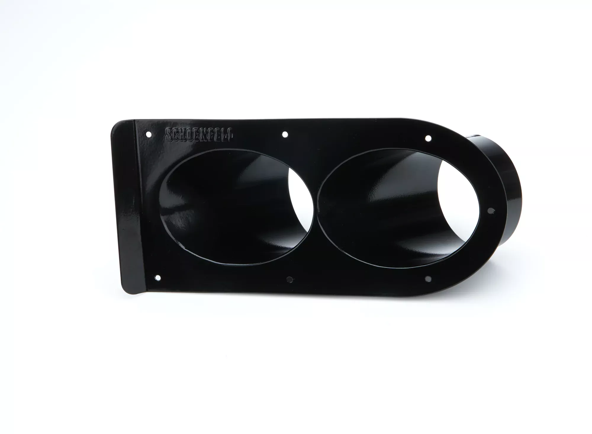 Schoenfeld Headers - Pipe Shield Black Dual Outlet 3-1/2in 45 Degree