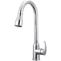 SINGLE HANDLE PULL-DOWN RV KITCHEN FAUCET – BRUSHED SATIN NICKEL DFNMK508SN