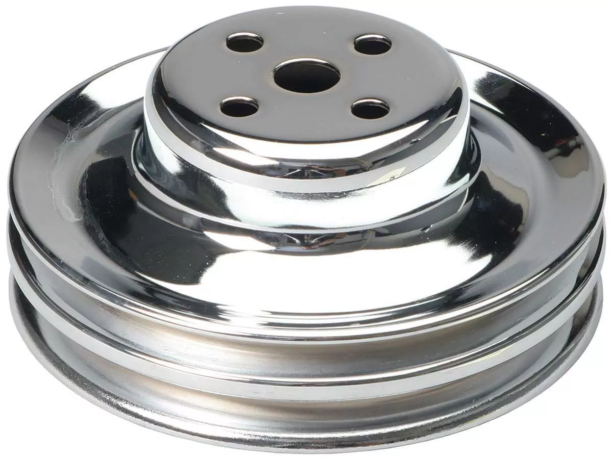 Trans-Dapt Performance - 65-66 Ford 289 Water Pump Pulley Chrome 2 Grv