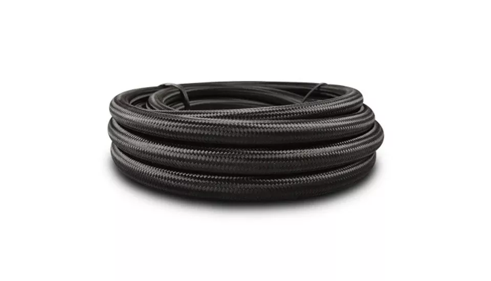 Vibrant Performance - 150ft Roll Black Nylon Braided Flex Hose -10AN